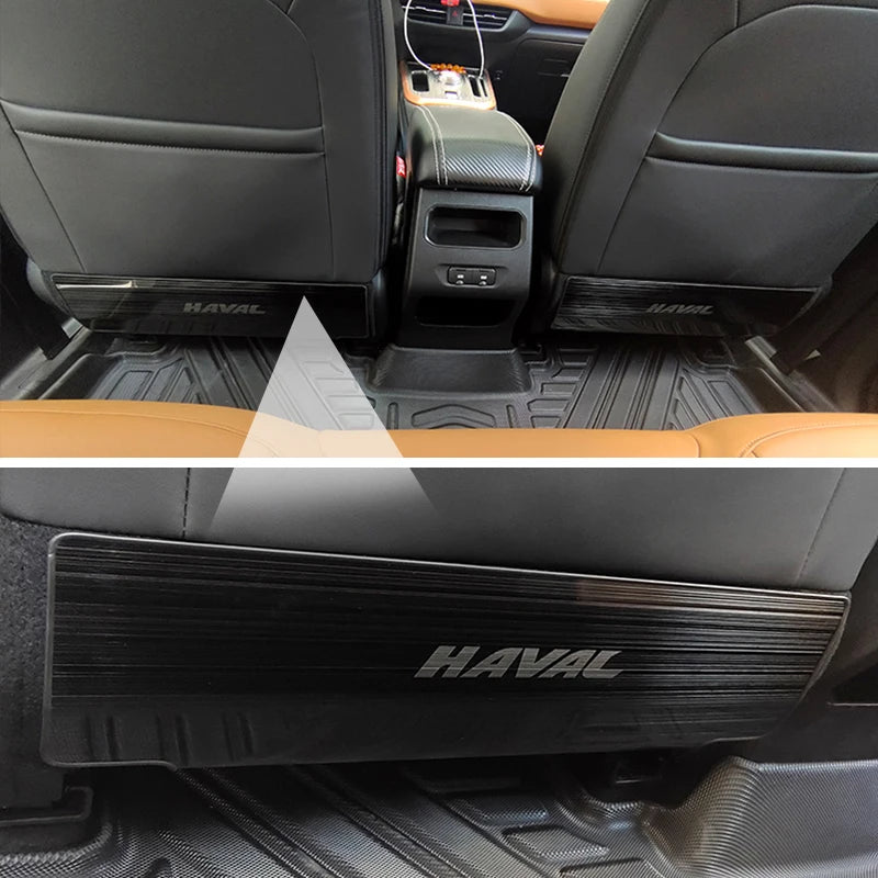 Haval Jolion 2021-2023 Stainless Steel Seat Back Anti Kick Pad | Child Kick Protector & Anti Dirty Mats (2 Pcs Set)