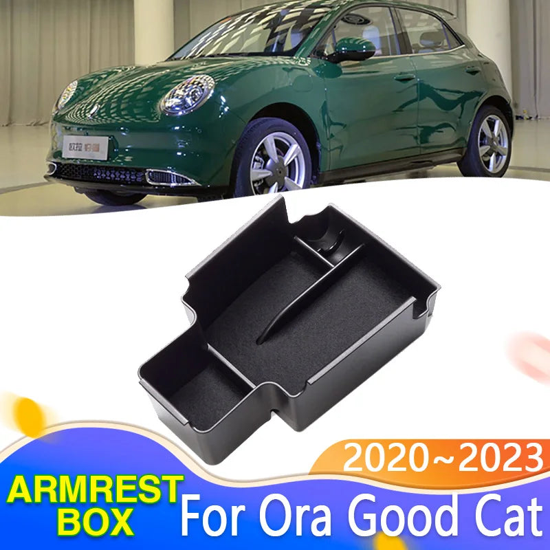 Custom Center Armrest Storage Box Flocking Organizer for Ora Good Cat Haomao Funky Cat 2020-2023
