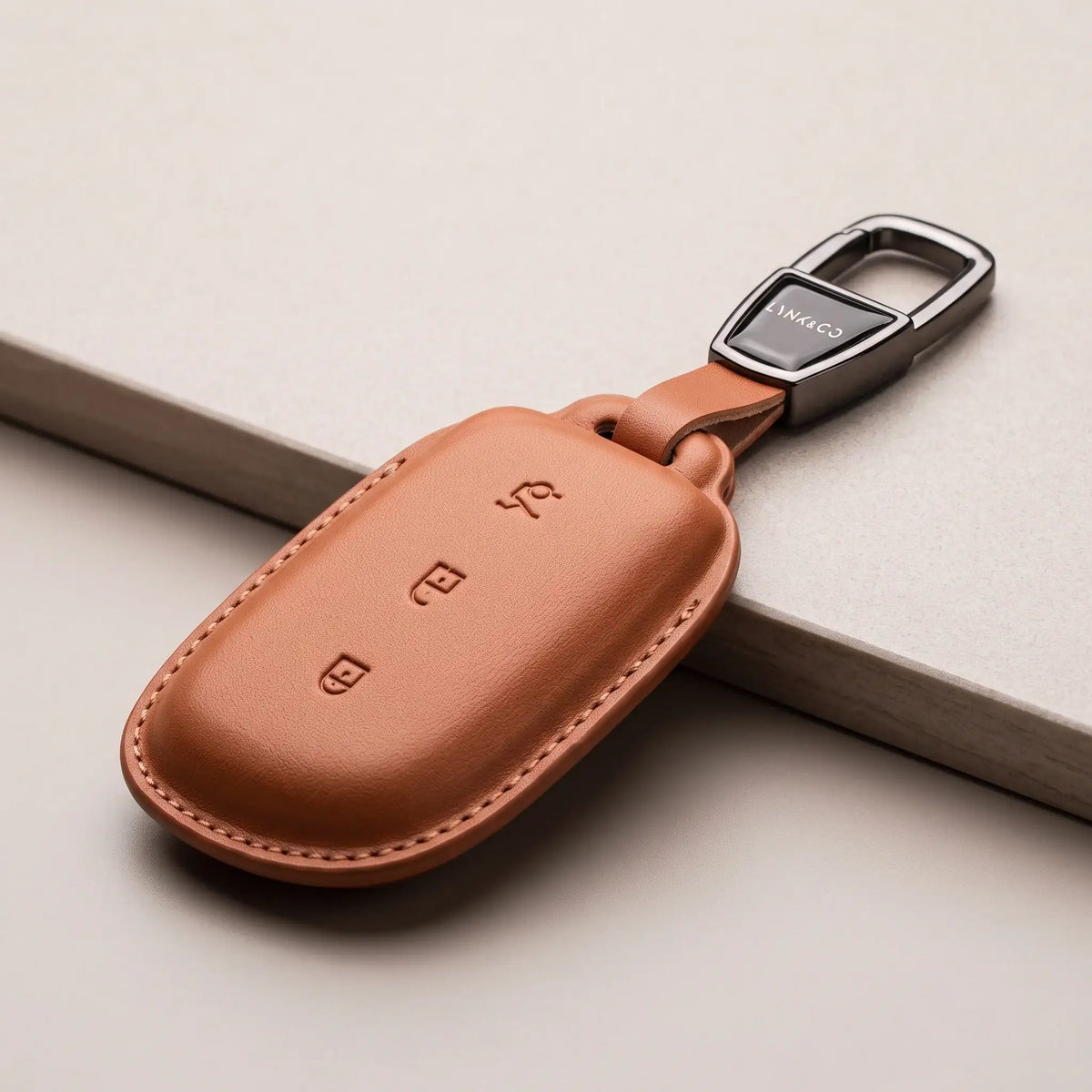 Luxury Leather Car Key Fob Case Cover Shell for Lynk & Co 02 | Premium Keychain | carblaze 1