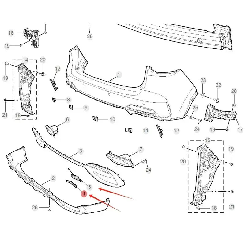 Front and Rear Bumper Tow Hook Cover for MG HS MG2