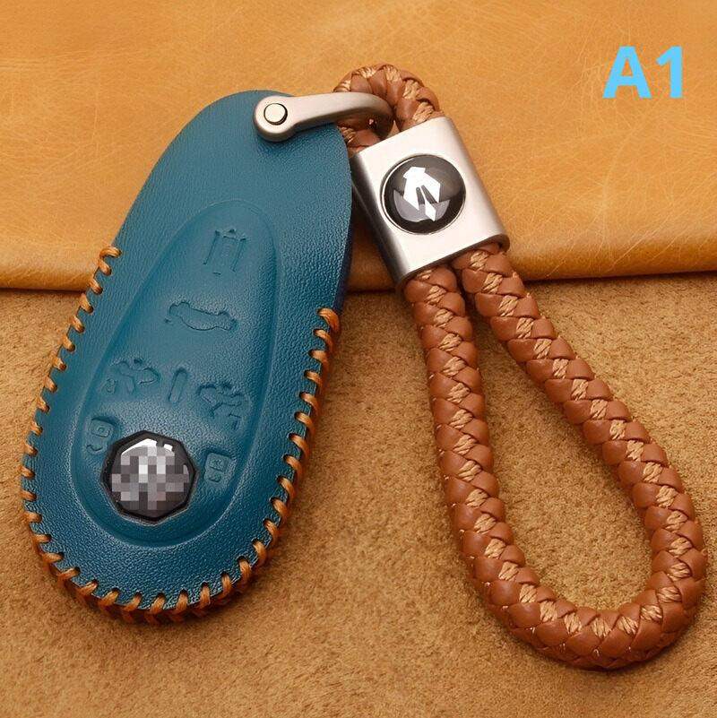 Leather Car Key Case Car Keychain for MG Cyberster MG5