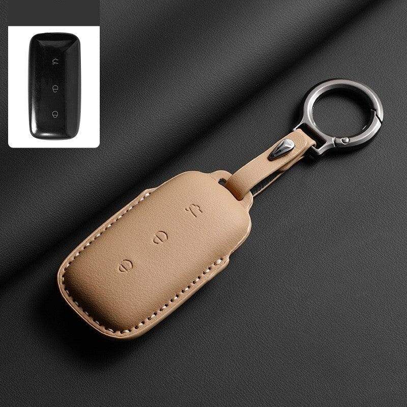 Leather Car Key Case Cover Fob Shell for Geely EX5/Geely Starray EM-i Geely3