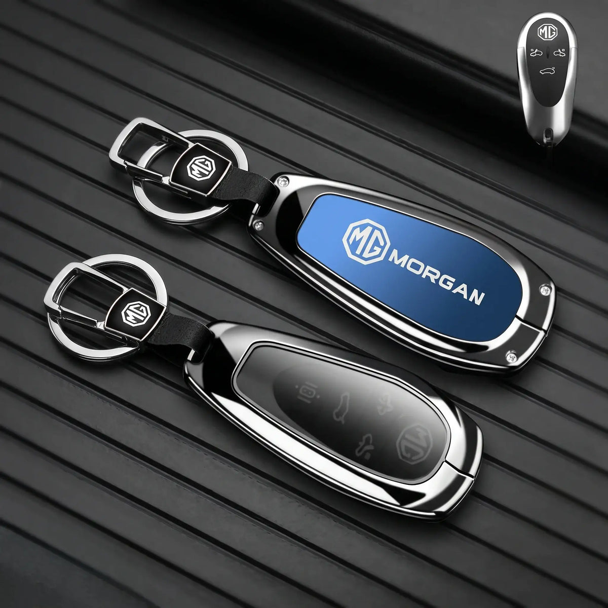 Premium Leather Car Key Fob Cover Case Keychain Shell for MG S5 MG QS | carblaze 1