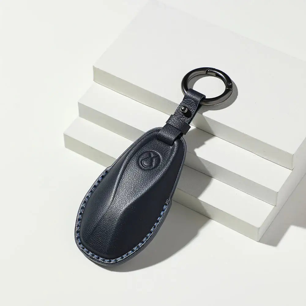 Luxury Leather Car Key Case Cover Fob Shell for Denza B5/B8 BYD11