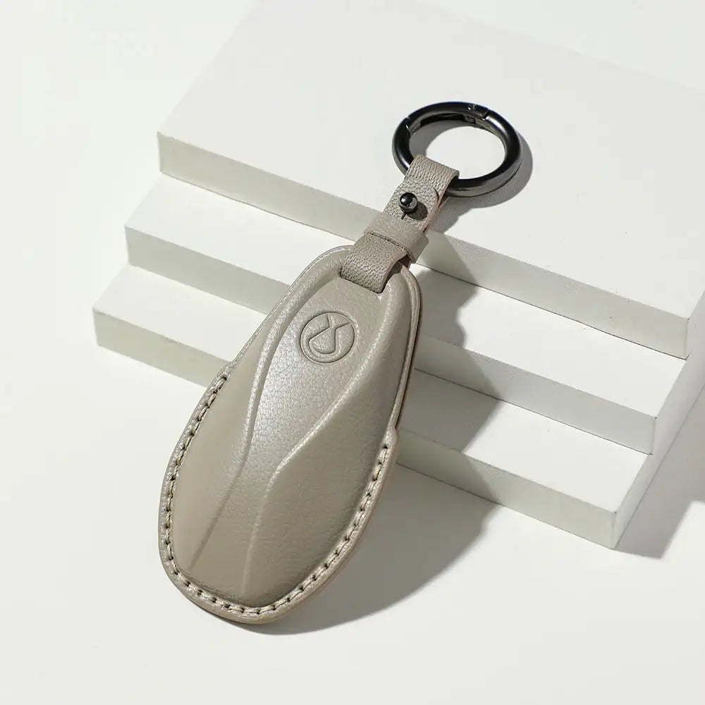 Luxury Leather Car Key Case Cover Fob Shell for Denza B5/B8 BYD9