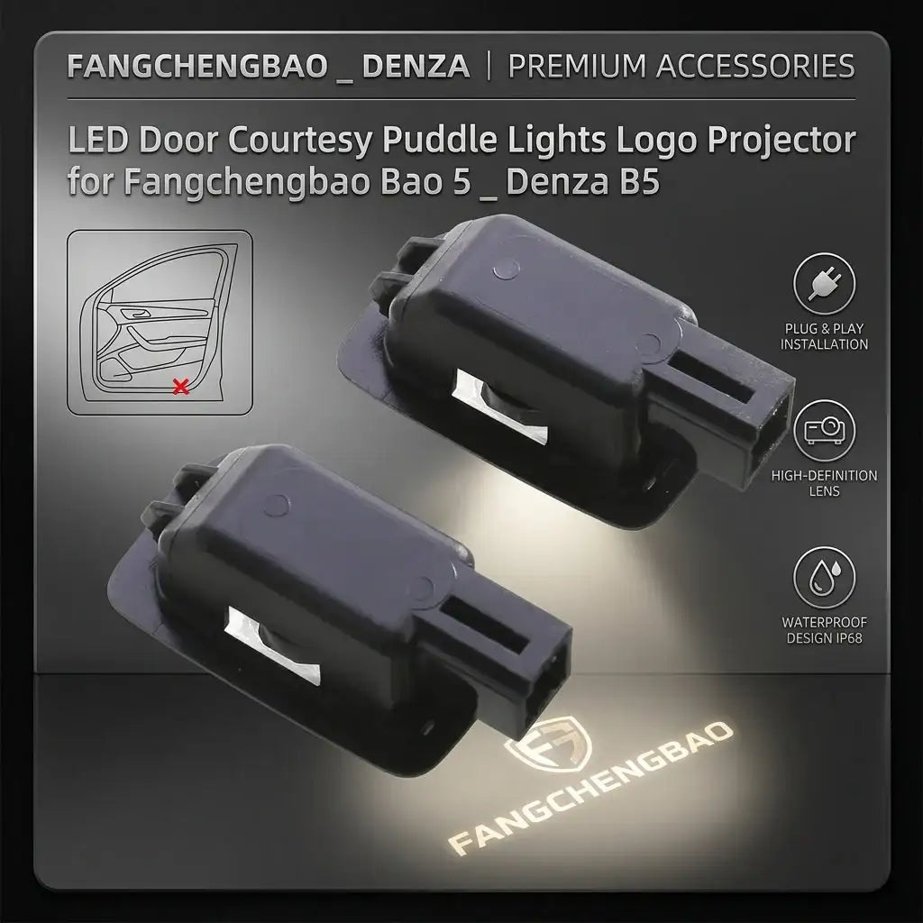 LED Door Courtesy Puddle Lights Logo Projector for Fangchengbao Bao 5 / Denza B5