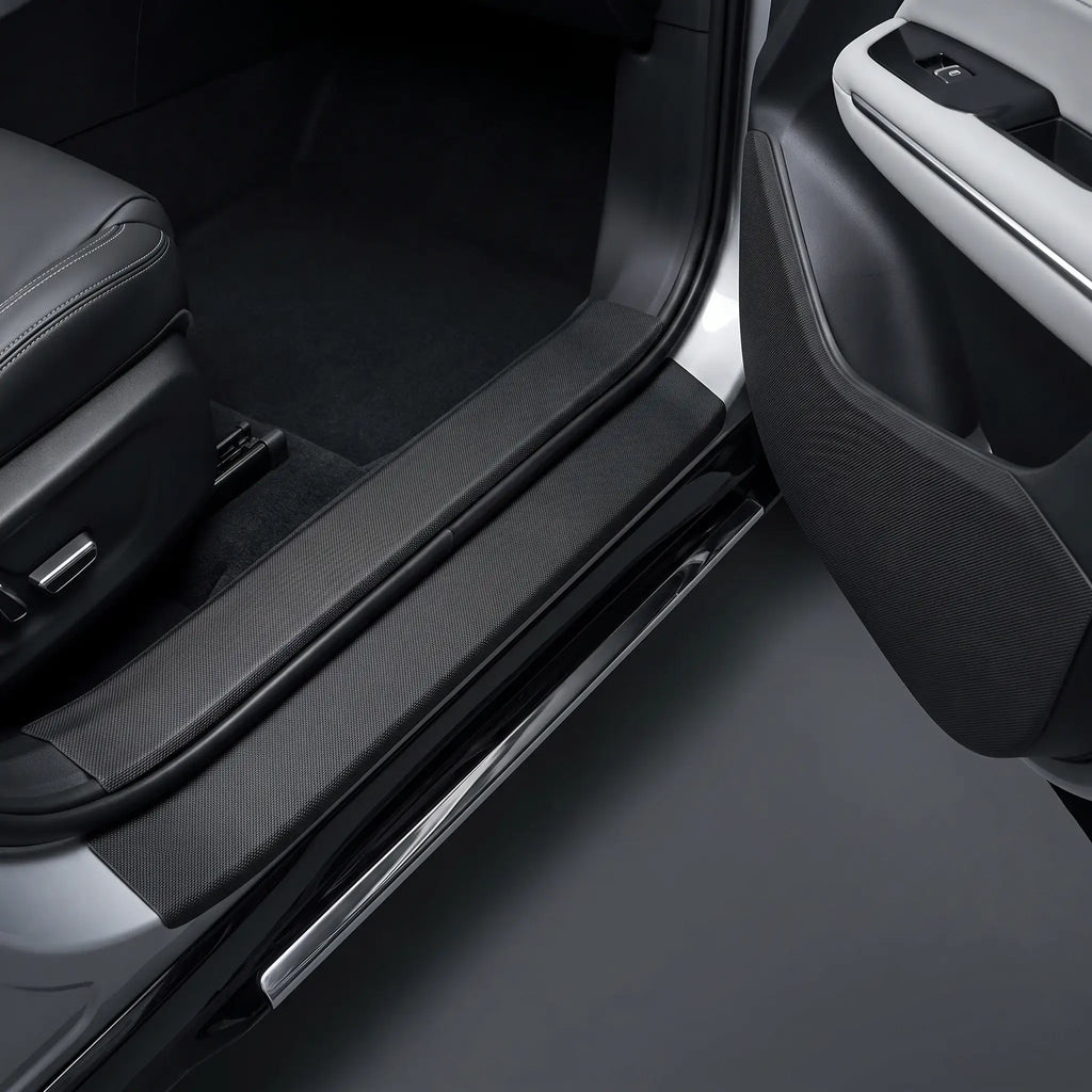 Car Door Sill Protectors & Anti-Kick Mat | Carbon Fiber Scuff Plate Guards for Lynk & Co 02/08 EM-P | carblaze 1