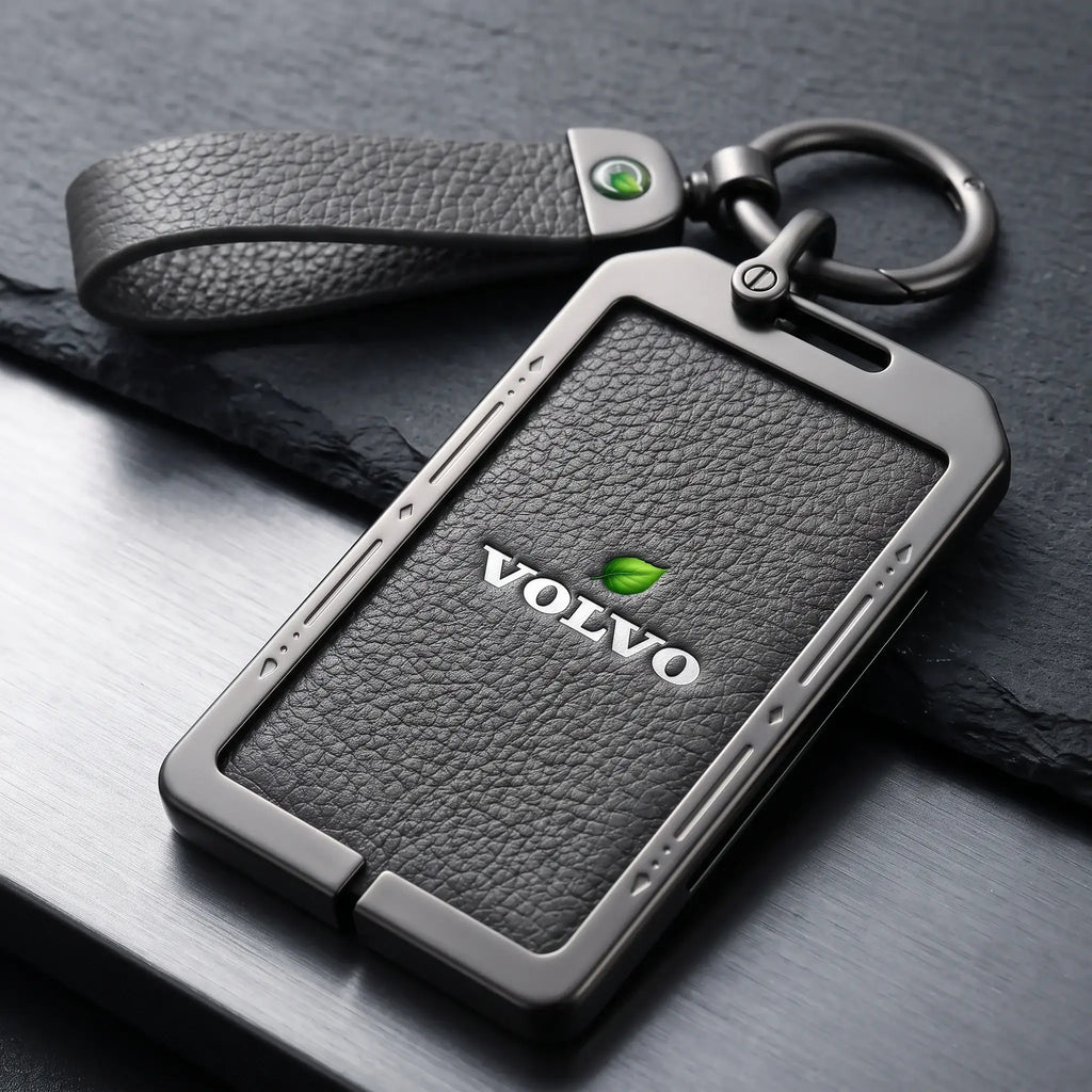 NFC Proximity Card Key Cover for Volvo EX30 -Premium Zinc Alloy & Cowhide Protector | carblaze 1
