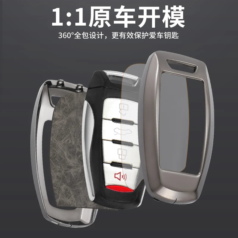 Metal Car Key Case Cover Keychain for Great Wall Haval H6 H7 H4 H9 F5 F7 H2S - Protective Holder Shell Accessory