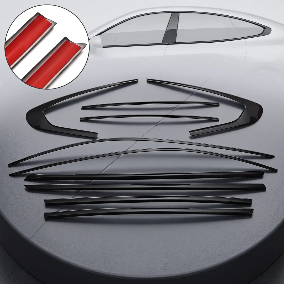 XPeng P7 / P7i Chrome Window Trim Strips Decoration Cover (10 Pcs) | carblaze 1