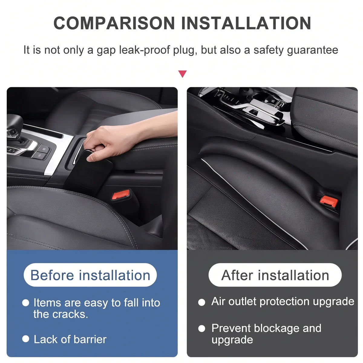 2Pcs Car Seat Gap Filler Leakproof Drop Stop Strip | carblaze 5