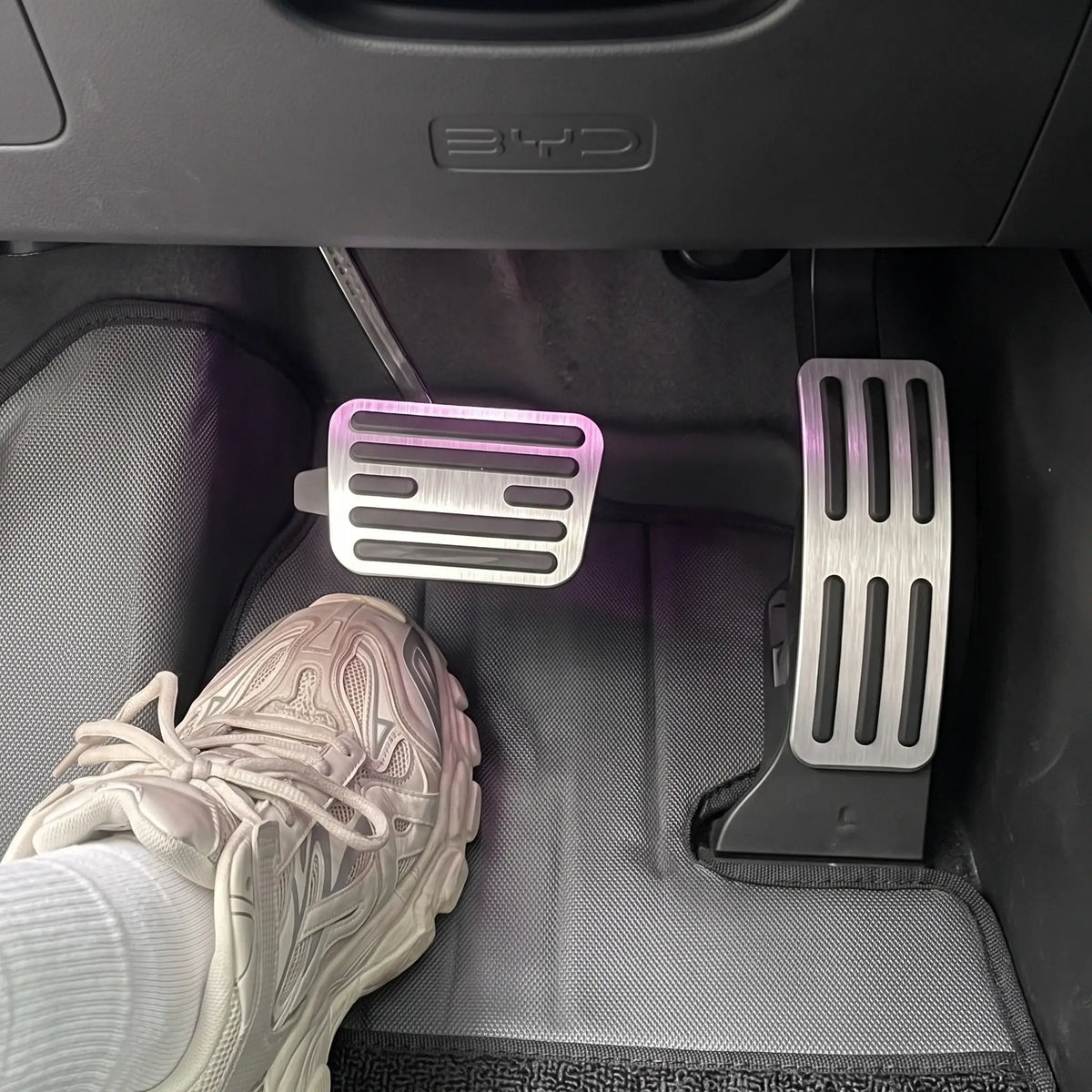 Brushed Aluminum Performance Fuel Brake Pedals Cover for BYD Atto 3 | carblaze 4