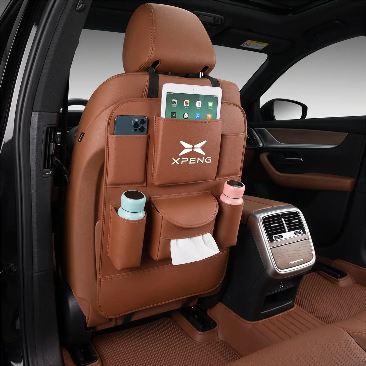 XPeng Car Seat Back Organizer Hanging Storage Pocket Kick Mat | carblaze 1