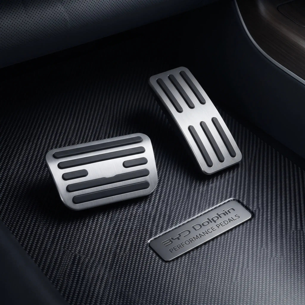 Brushed Aluminum Performance Fuel Brake Pedals Cover for BYD Dolphin | carblaze 1