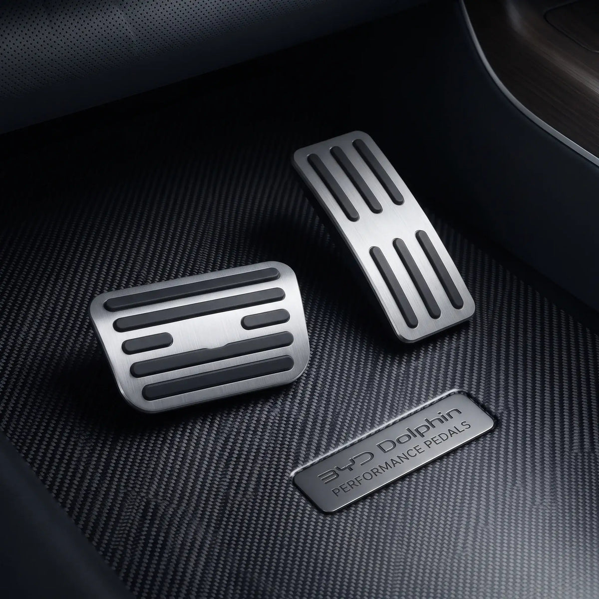 Brushed Aluminum Performance Fuel Brake Pedals Cover for BYD Dolphin | carblaze 1