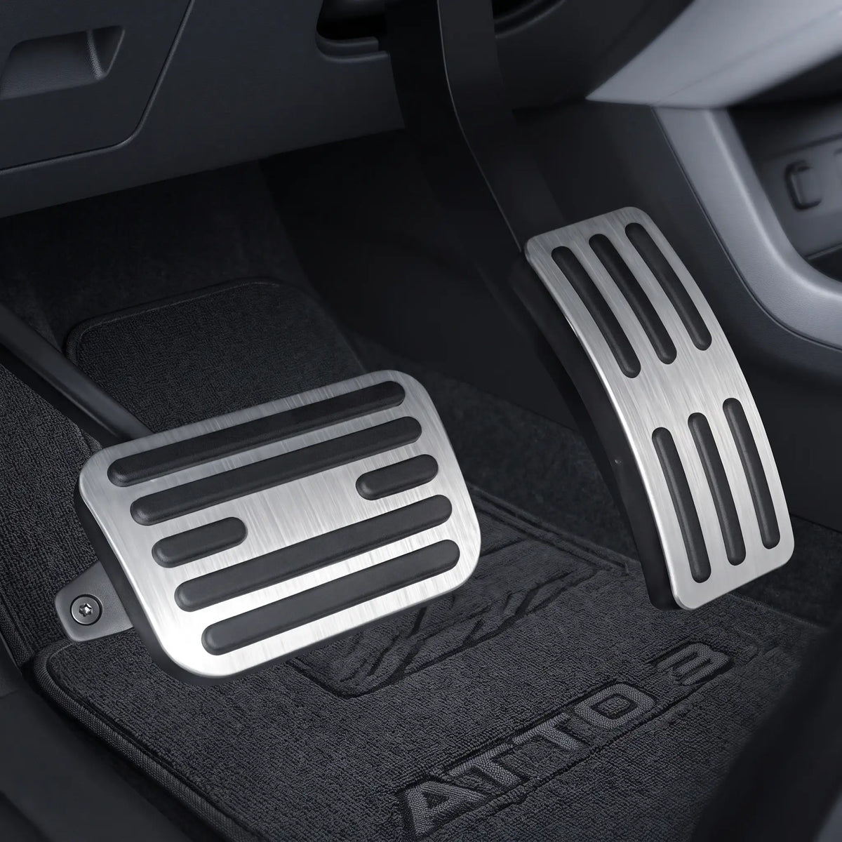 Brushed Aluminum Performance Fuel Brake Pedals Cover for BYD Atto 3 | carblaze 1