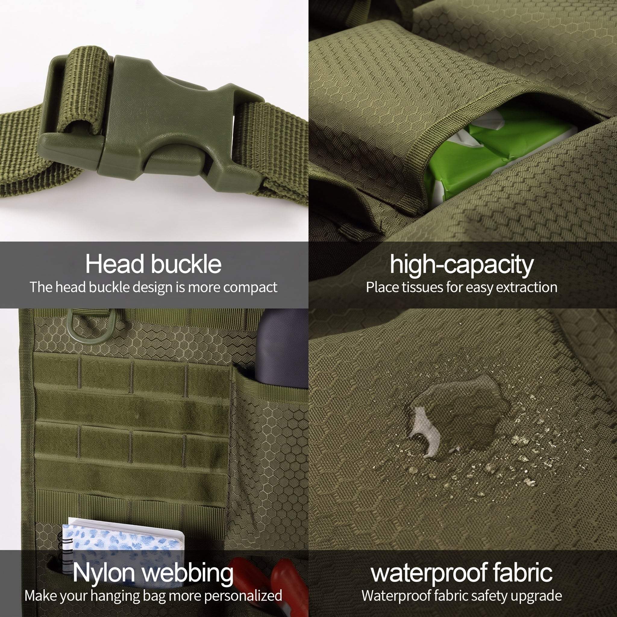 Car Seat Back Tactical Storage Bag Organizer Military Molle System Universal