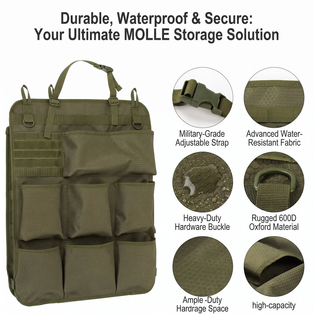 Sac de rangement tactique pour dossier de siège, système militaire Molle universel  