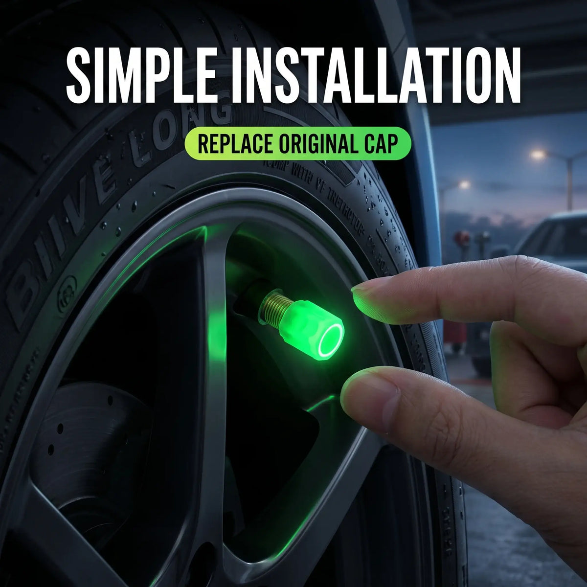 LED Car Tire Valve Cap Light Glow Sticks Wheel Accessories | carblaze 2