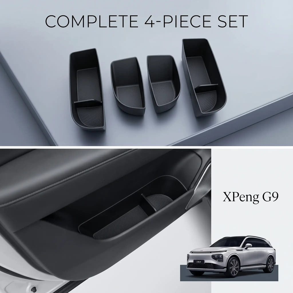 XPeng G9 Car Door Side Storage Box Organizer Pockets Tray Set | carblaze 1