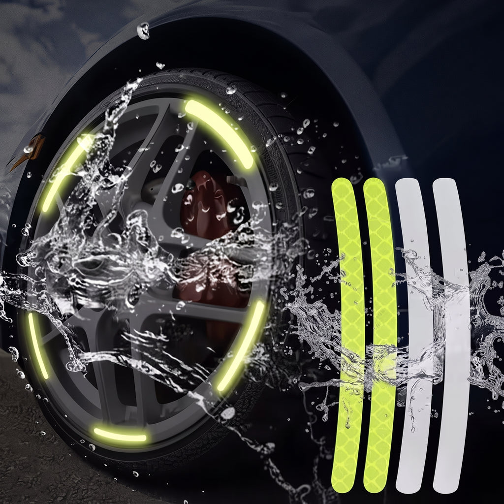 Adesivi riflettenti fluorescenti per mozzi e cerchi delle ruote dell’auto