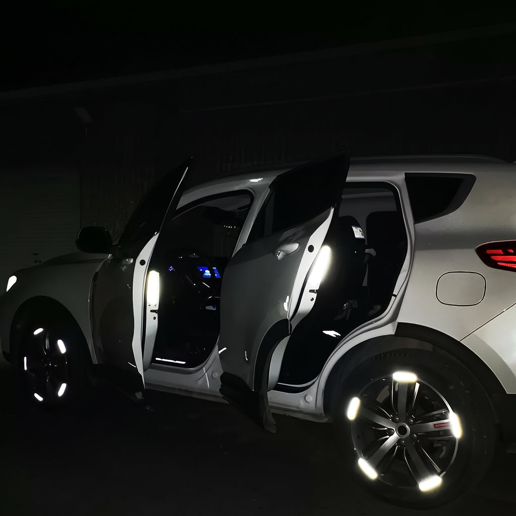 Adesivi riflettenti fluorescenti per mozzi e cerchi delle ruote dell’auto