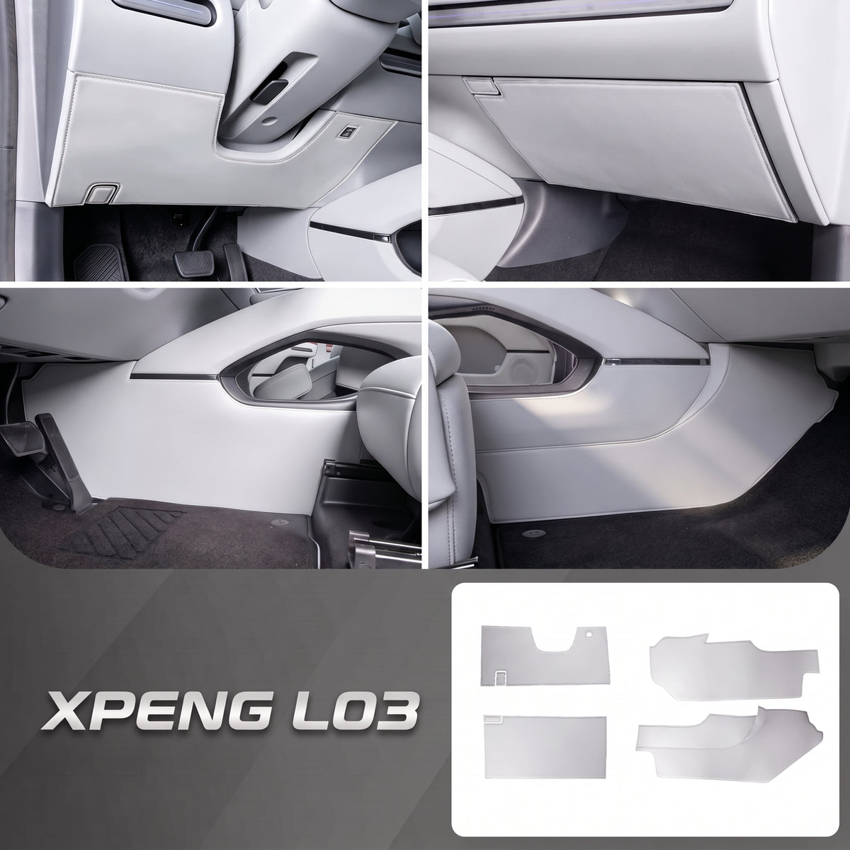 Custom Fit Kick Guards for XPENG L03 Center Console Protection 2pcs