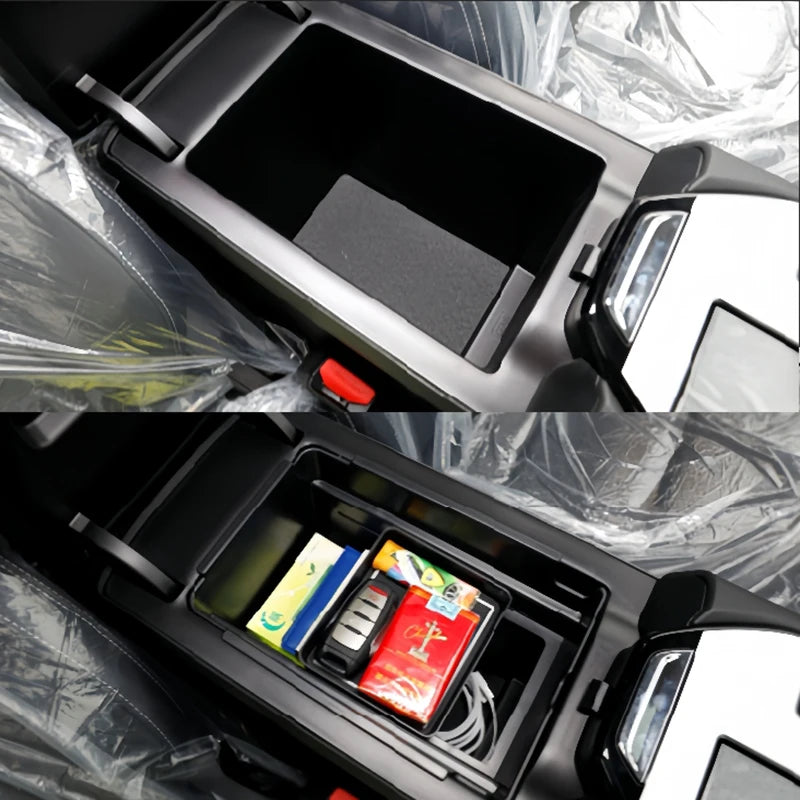 Haval H6 PHEV 2023 Schwarze Schiebe-Armlehnen-Aufbewahrungsbox Passgenauer Mittelkonsole-Organizer
