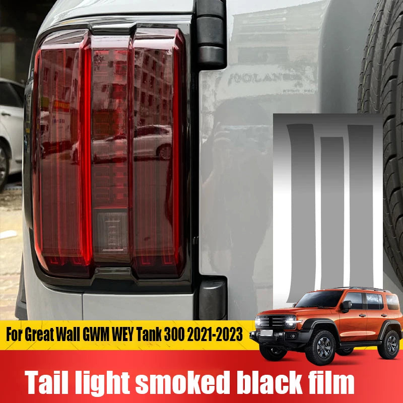 Great Wall GWM WEY Tank 300 2021-2024 Smoked Black Tail Light Sticker Film | Transparent Protection & Style