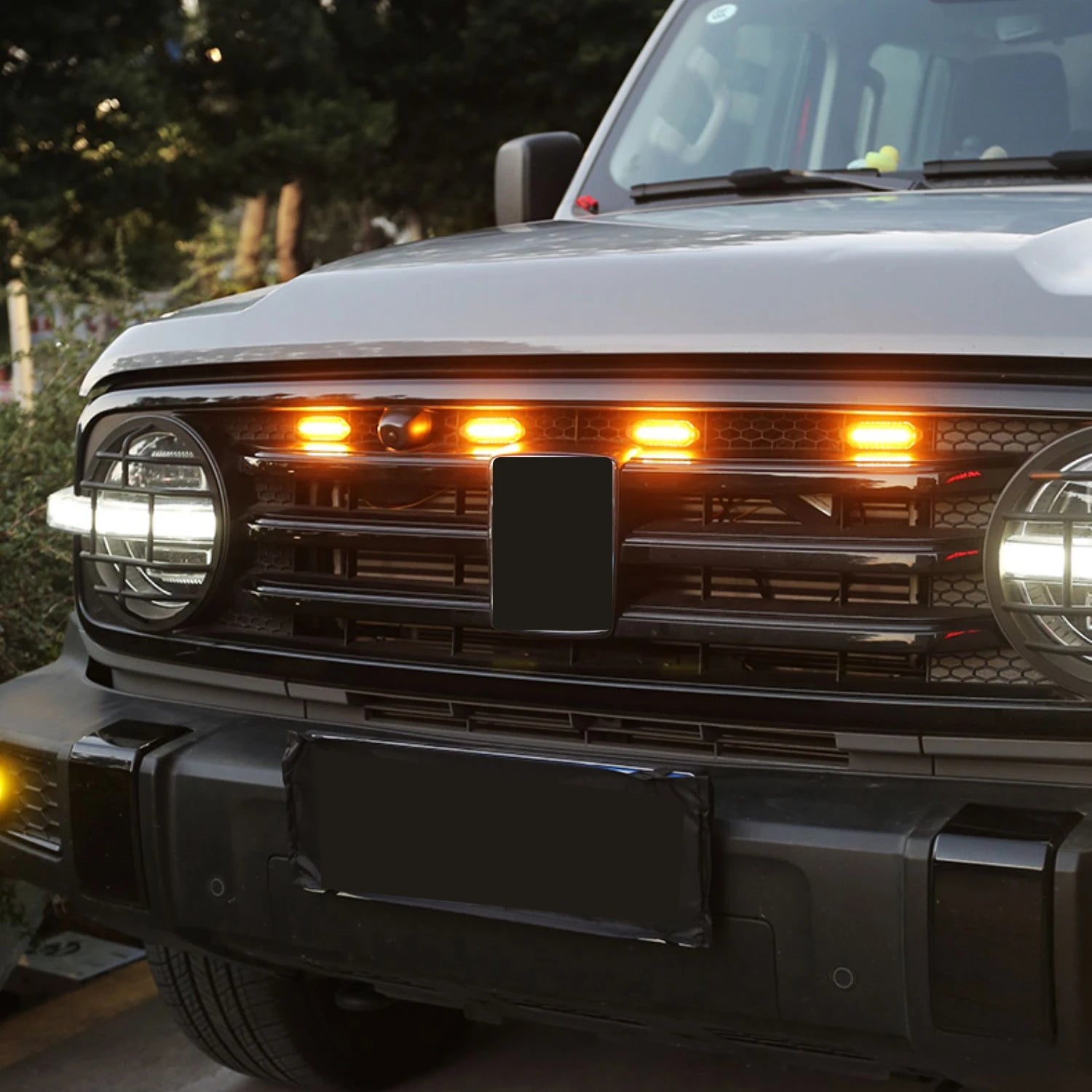 1 Set Great Wall GWM Tank 300 2020-2024 Front Center Grille Lights Headlights Decor - Custom Fit LED Accent Trim