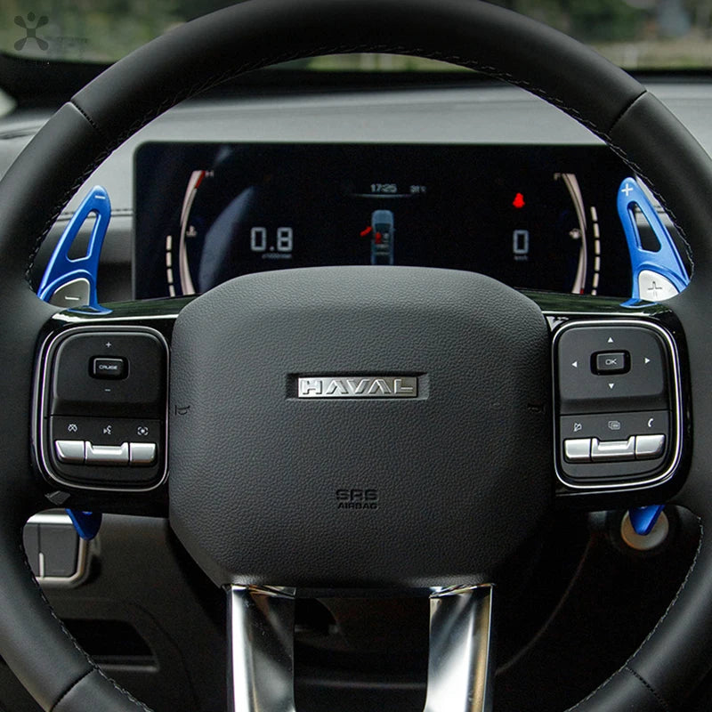 Aluminium Alloy Steering Wheel Shift Paddle Sticker Decoration for GWM Haval H5 II 2023 2024 Car Accessories
