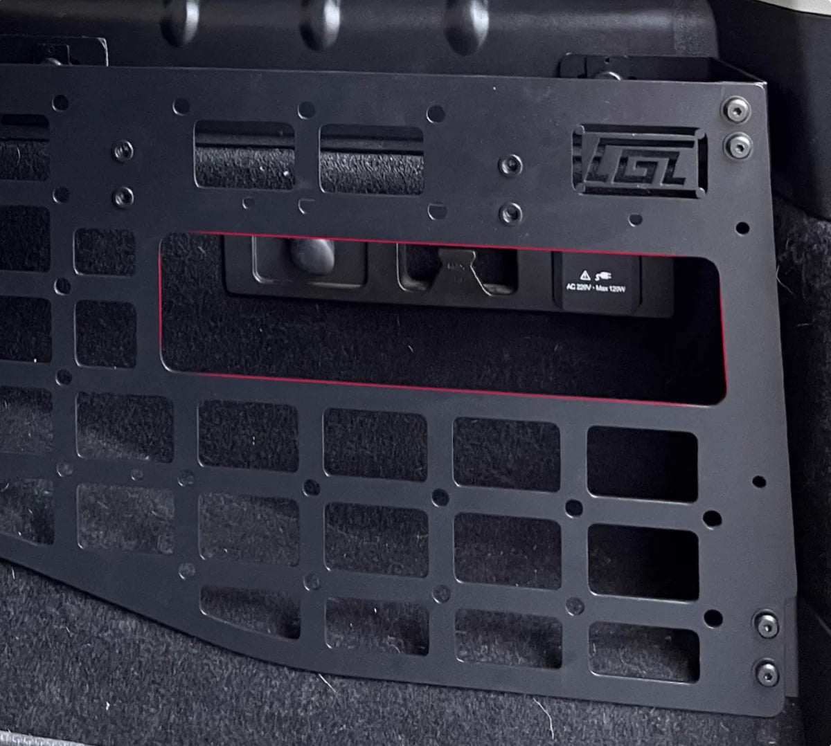 GWM Tank 300 2020-2024 Rear Trunk MOLLE Storage Panel Organizer Aluminum Alloy Black