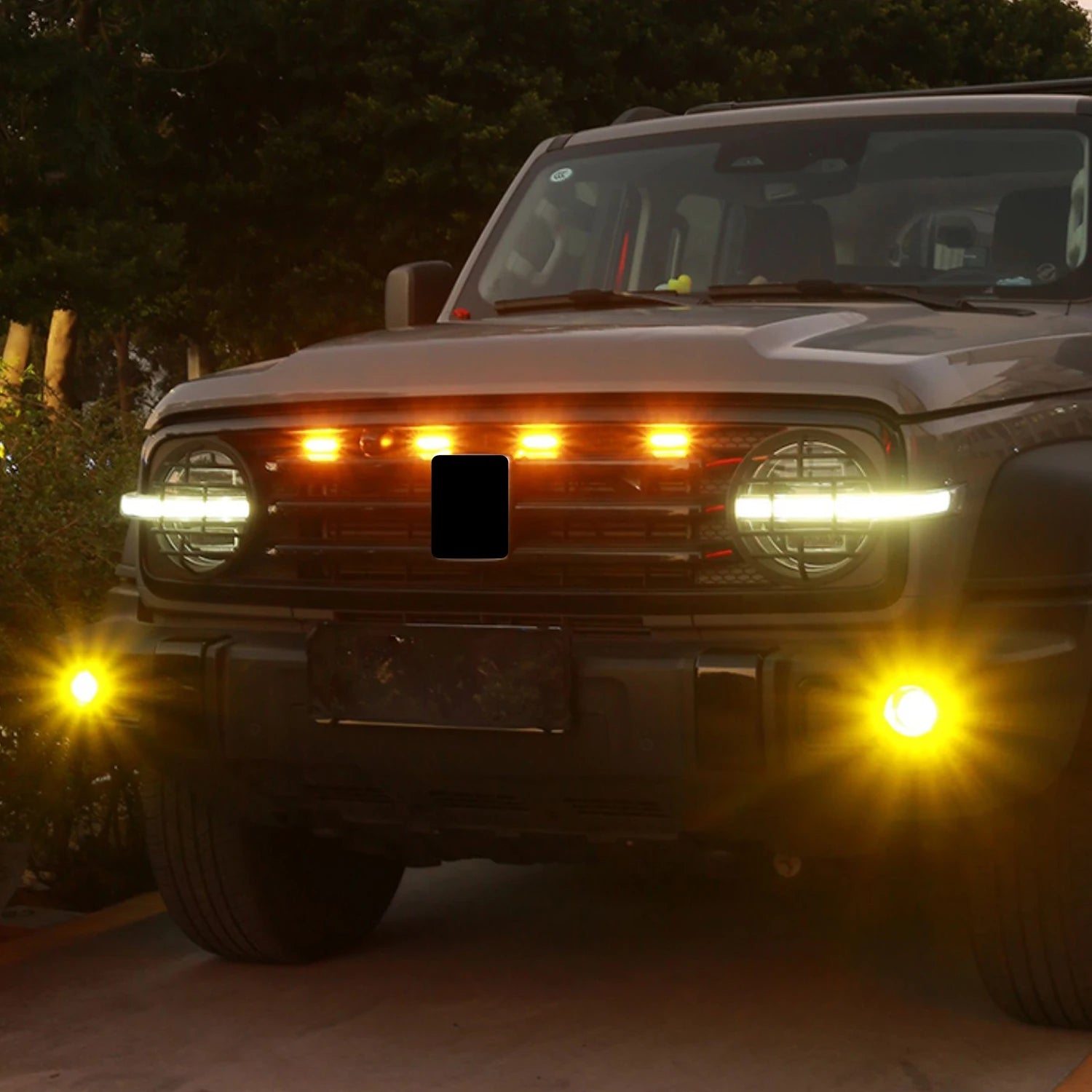 1 Set Great Wall GWM Tank 300 2020-2024 Front Center Grille Lights Headlights Decor - Custom Fit LED Accent Trim