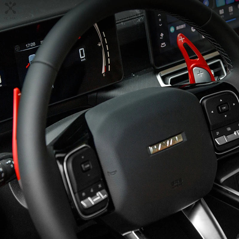 Aluminium Alloy Steering Wheel Shift Paddle Sticker Decoration for GWM Haval H5 II 2023 2024 Car Accessories
