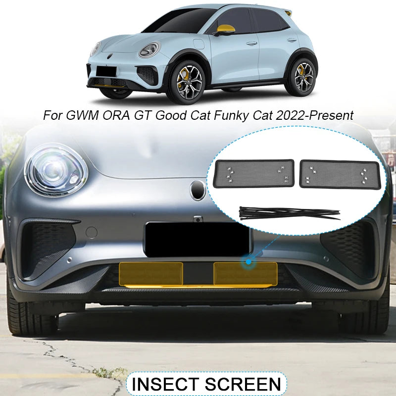 2PCS Bug Screen Mesh Grill Insert for GWM ORA GT Good Cat Funky Cat 2022-2025