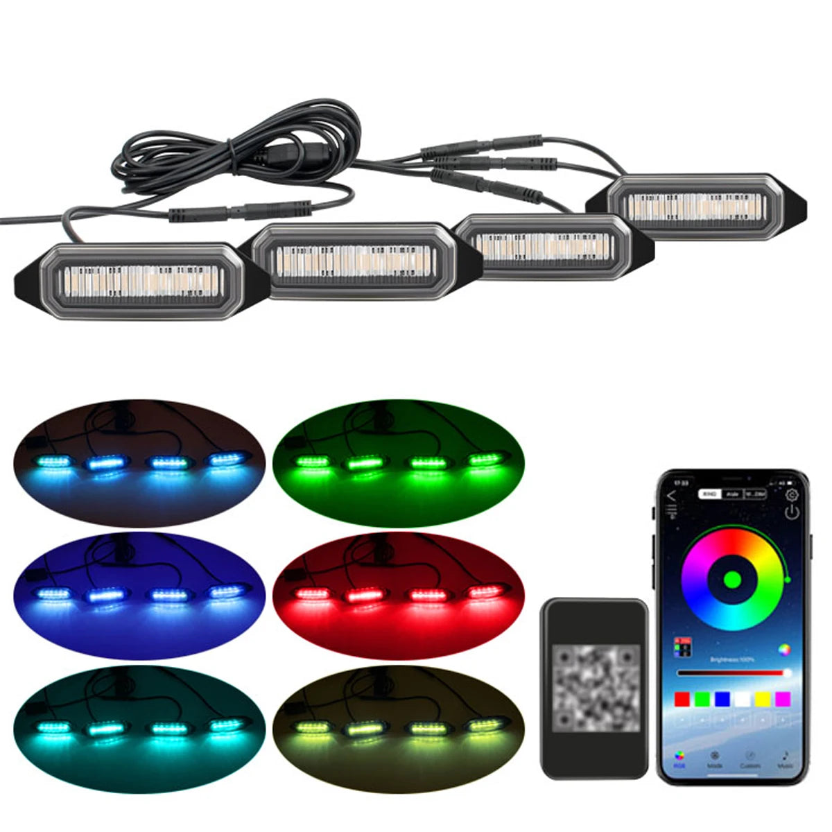 4pcs GWM Tank 300 Front Grille Lights | Yellow Eagle Eye Daytime Running Lamps | Raptor Style LED Driving Lights