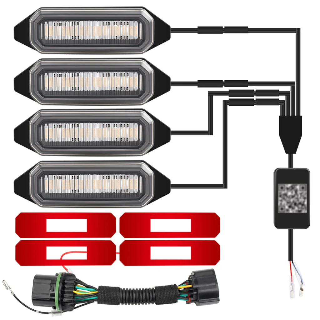 4pcs GWM Tank 300 Front Grille Lights | Yellow Eagle Eye Daytime Running Lamps | Raptor Style LED Driving Lights