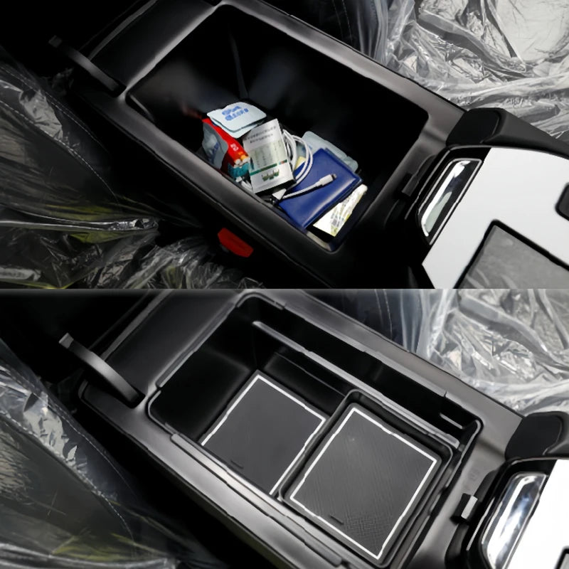 Haval H6 PHEV 2023 Schwarze Schiebe-Armlehnen-Aufbewahrungsbox Passgenauer Mittelkonsole-Organizer