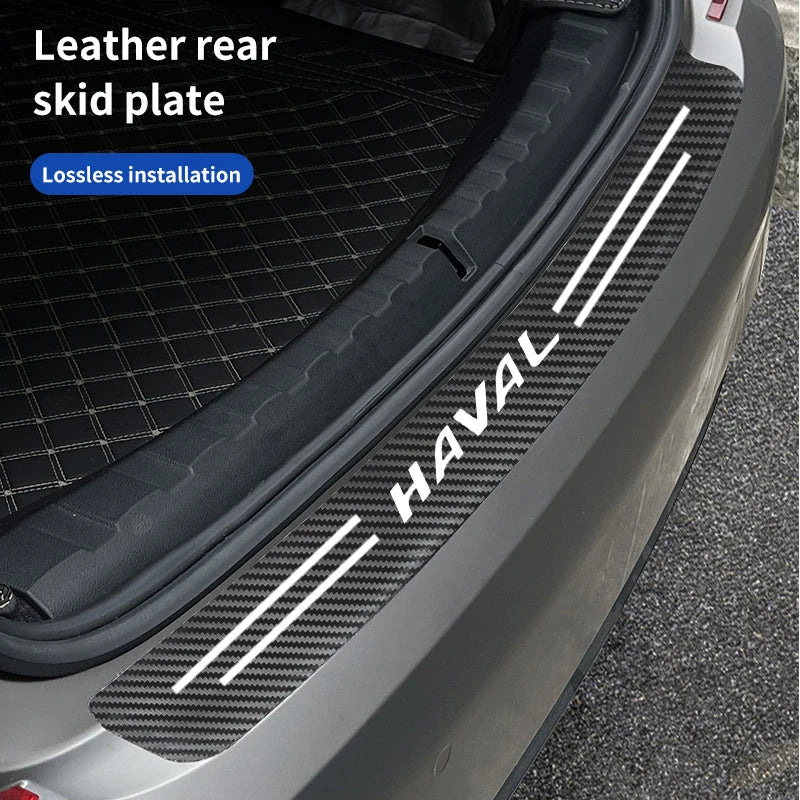 Haval H1 H2 H3 H6 H7 H9 M6 F7X Jolion Car Door Sill Plate Protector Carbon Fiber Style PVC Soft Rubber Anti Scratch Stickers