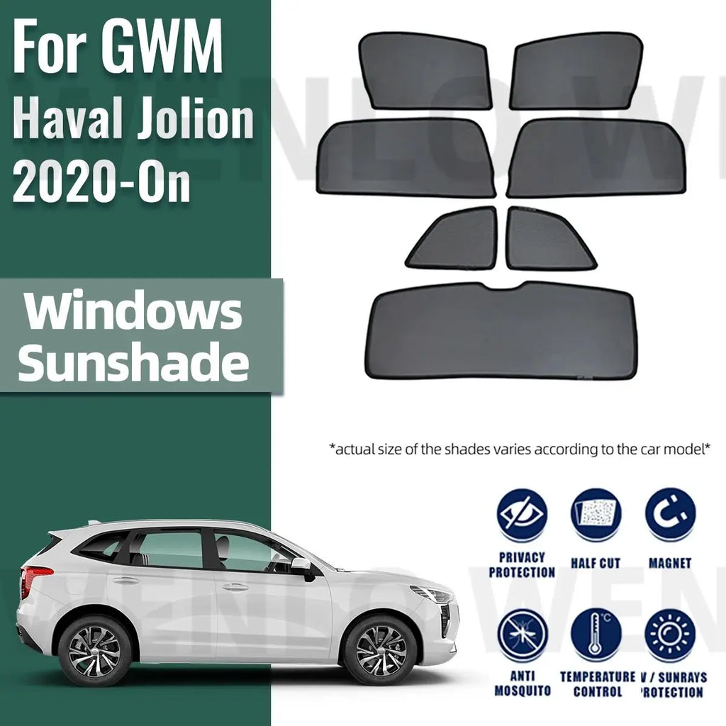 GWM Haval Jolion 2020-2024 Magnetic Car Sunshade | Front Rear Windshield & Side Window Sun Shade