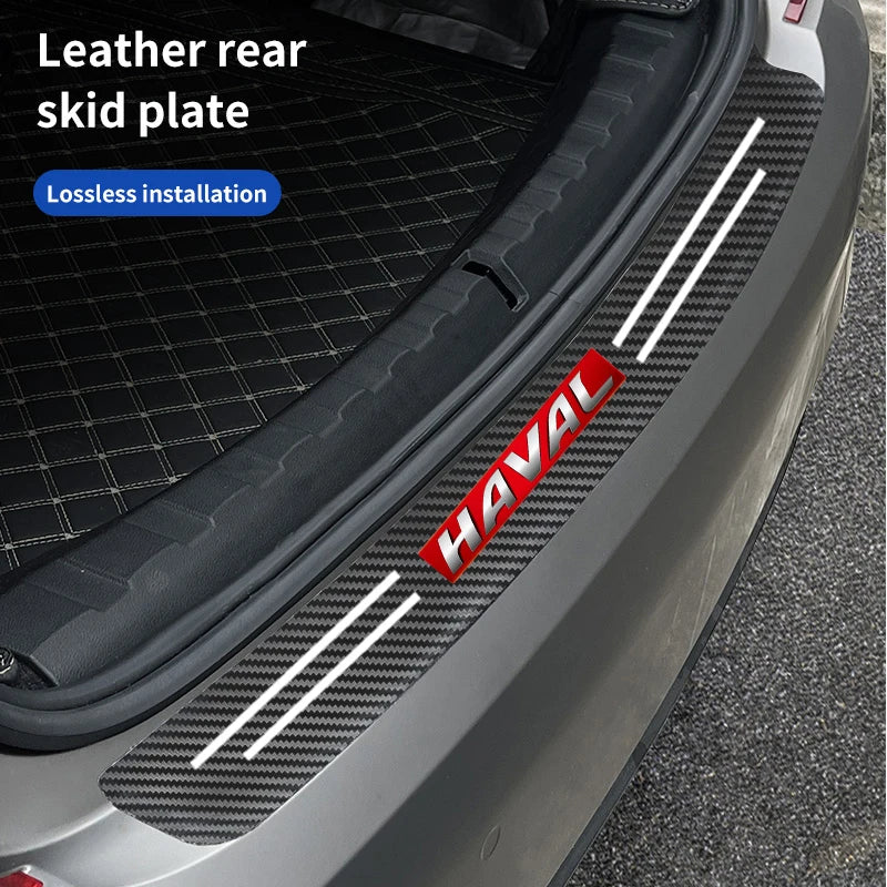 Haval H1 H2 H3 H6 H7 H9 M6 F7X Jolion Car Door Sill Plate Protector Carbon Fiber Style PVC Soft Rubber Anti Scratch Stickers