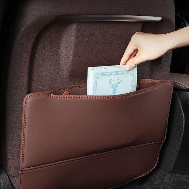 Custom Seat Back Kick Mats for Volvo EX30 -Waterproof Leather Car Seat Protectors with Storage Bag