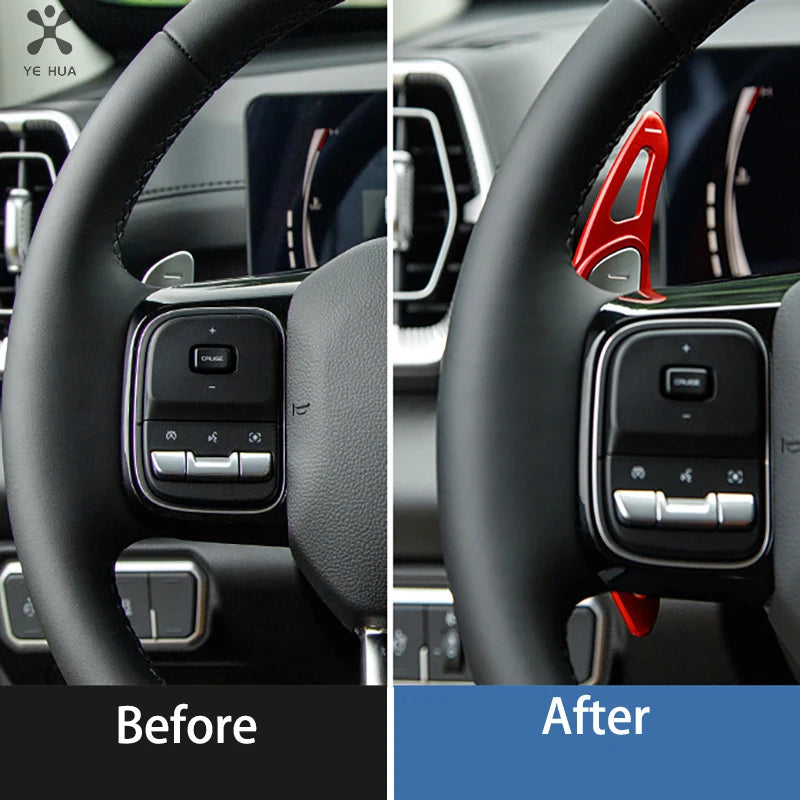 Aluminium Alloy Steering Wheel Shift Paddle Sticker Decoration for GWM Haval H5 II 2023 2024 Car Accessories