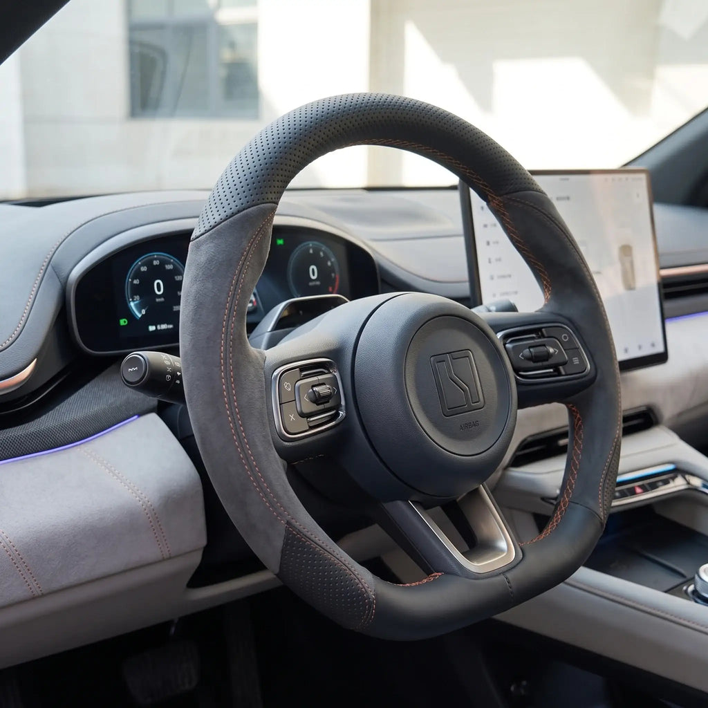 Anti-Slip Suede/Leather Steering Wheel Cover for ZEEKR X/7X | Interior Trim | carblaze 1