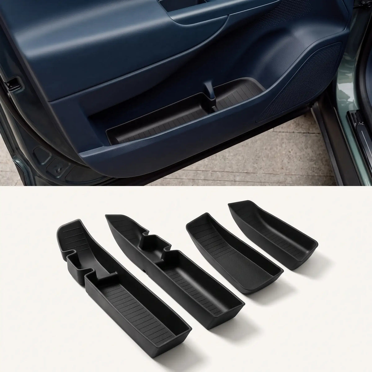 Front & Rear Under-Door Hidden Storage Boxes Organizer Bin for ZEEKR X | carblaze 1