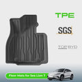 TPE Floor Mats & Trunk & Frunk Mats Custom Fit for Sealion 7 BYD1