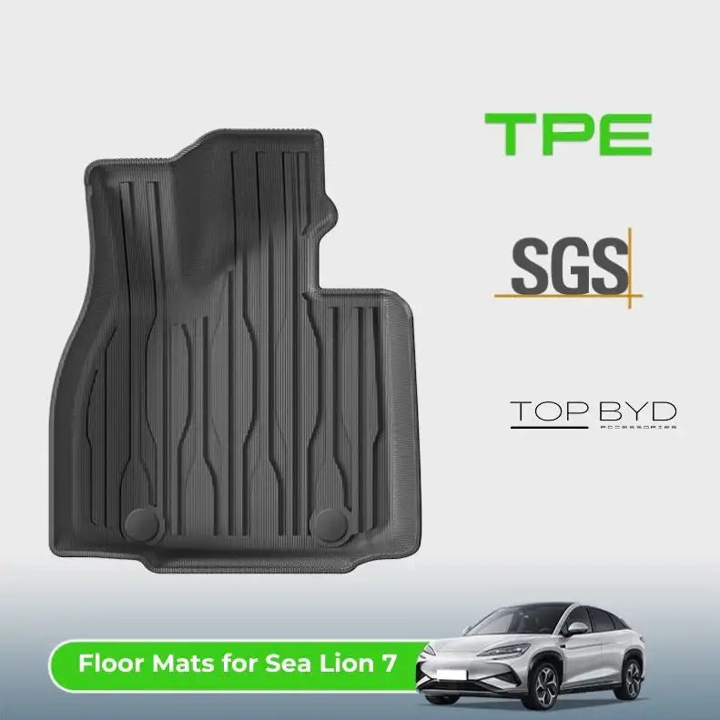 TPE Floor Mats & Trunk & Frunk Mats Custom Fit for Sealion 7 BYD1