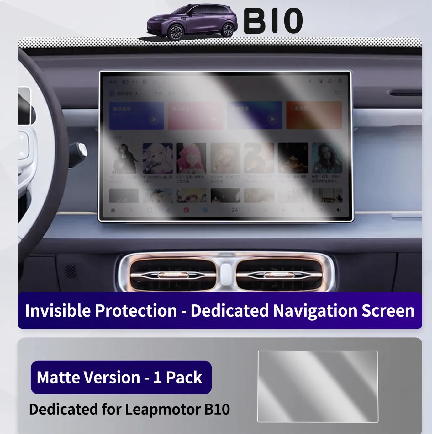 Tempered Glass Screen Protector for Leapmotor B10 Navigation