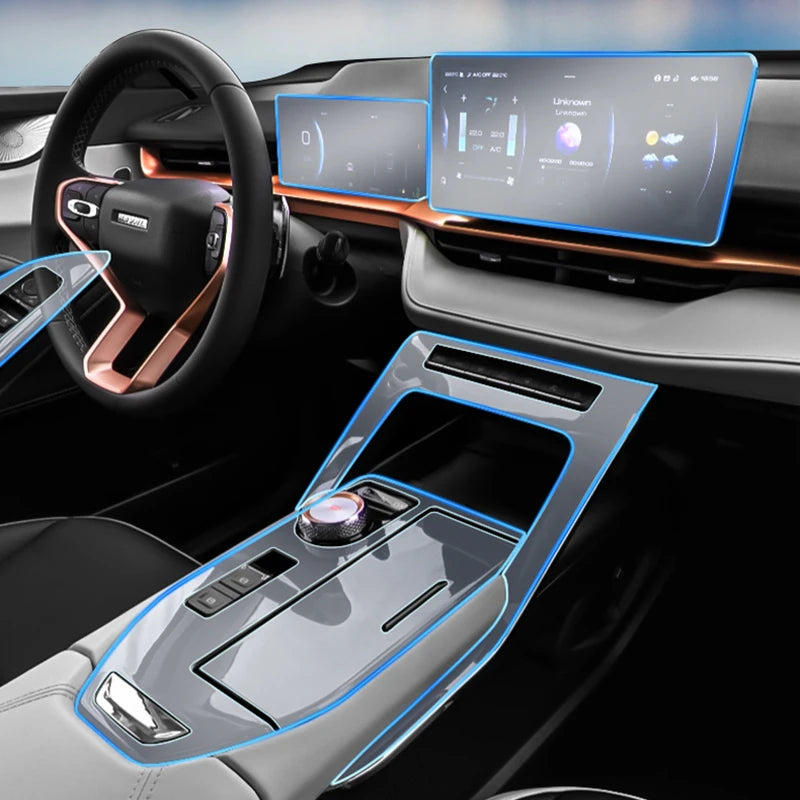 TPU Protective Film for Haval H6 3rd Generation Interior -Center Console, Gear Panel, Navigation, Dashboard, Door & Window Sticker Kit