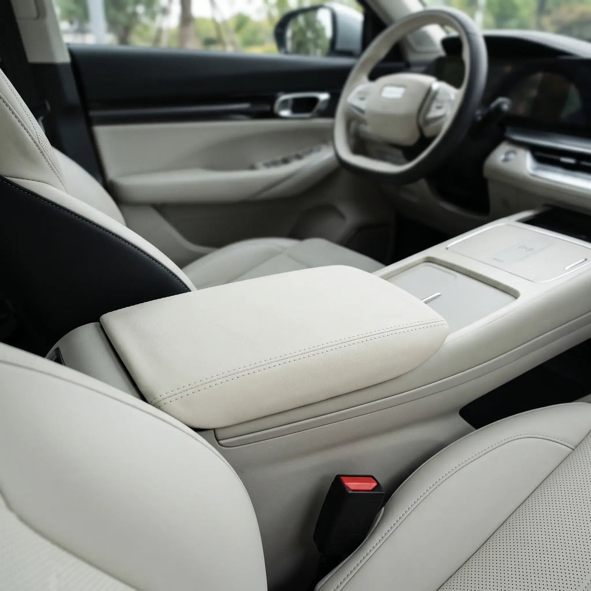 Premium Leather Center Console Armrest Cover Protector Pad for Geely EX5 / EX2 / EM-i | carblaze 1